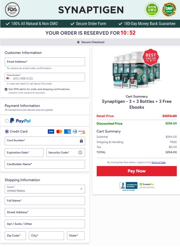 Synaptigen From The Official Website Secure Order Page